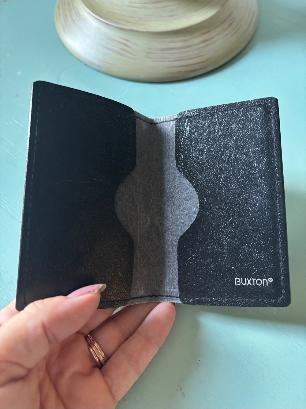 Buxton Men's Black Leather Card Holder Wallet/Case NWOT